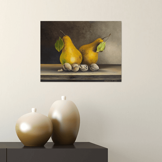 Two Pears and Walnuts