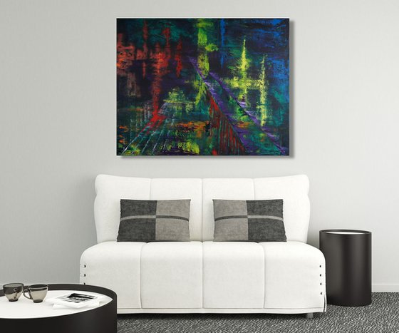 Bridged Nightlife (100 x 80 cm) XL oil (40 x 32 inches)