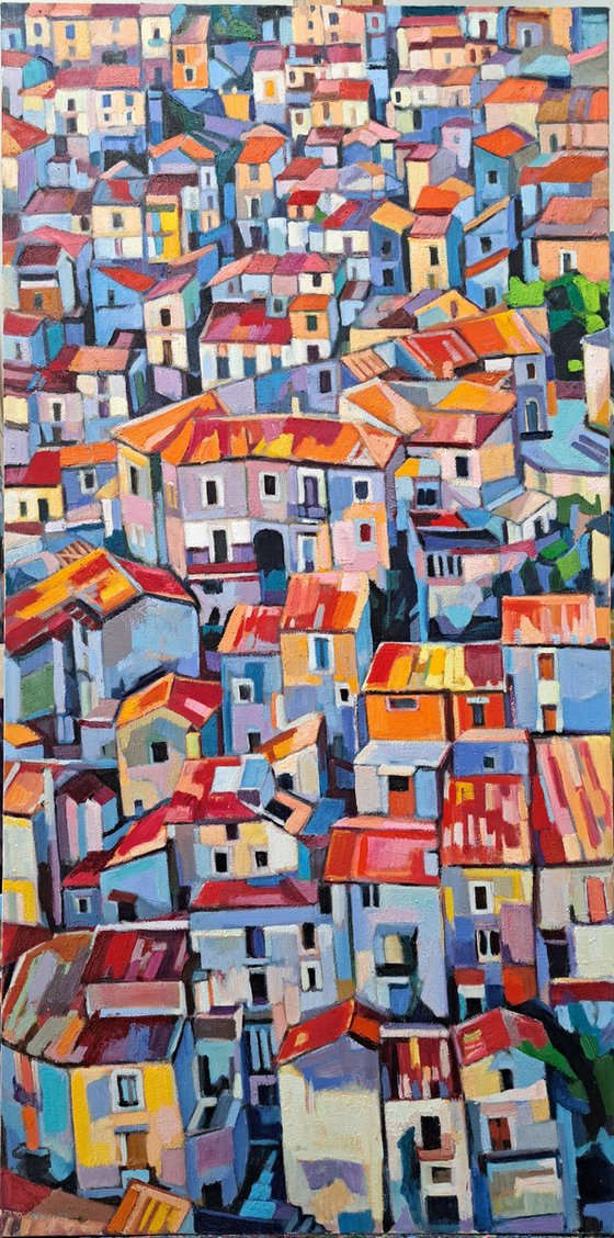 Roofs, 2023, 60 x130 cm