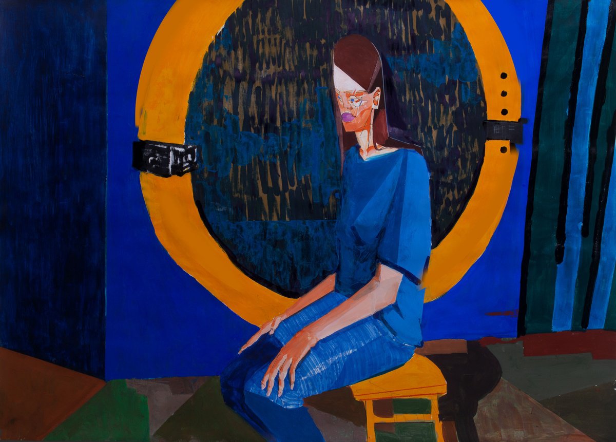 Impressionistic Portrait Acrylic Painting By Bohdan Katolyk, 33 X 24, The Silent Passage, Original Artwork