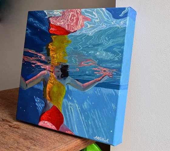 Underneath XLVI - Miniature swimming painting