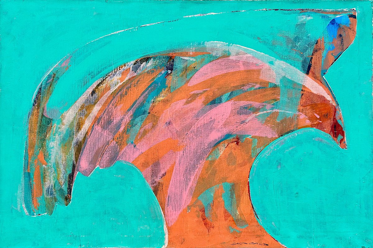 Abstract Acrylic Painting By Gago Chtchyan, 39 X 27, Dream, Original Artwork