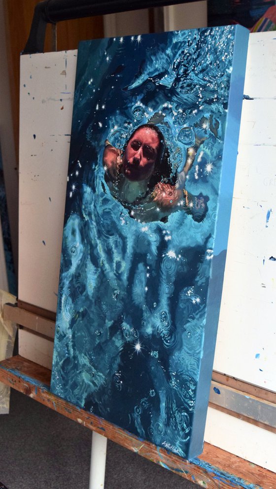 Star Gazer - Swimming Painting