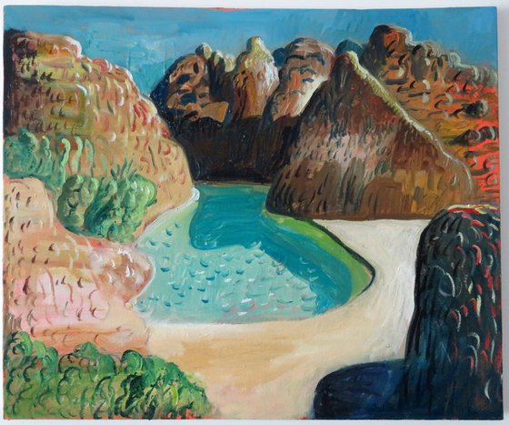 desert pool scene