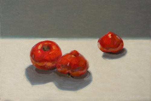 three tomatoes on white by Olivier Payeur