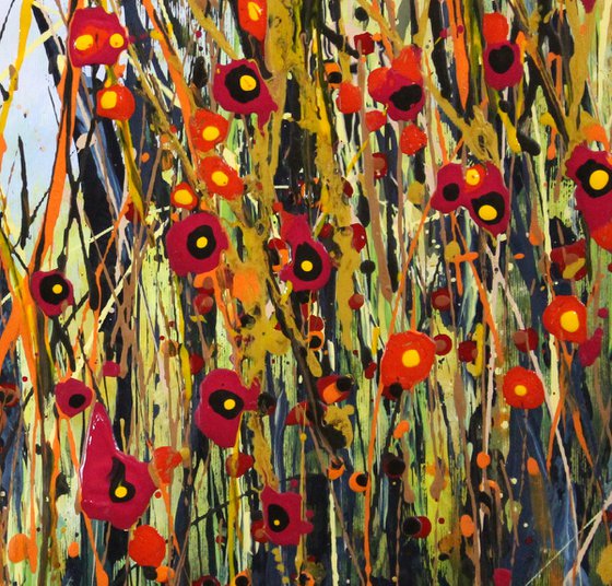 A Place With No Name -  Large Original abstract floral painting