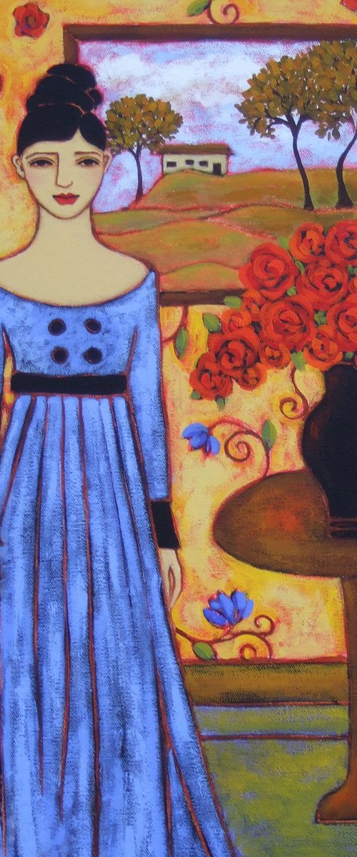 Evening with Red Roses by Karen Rieger