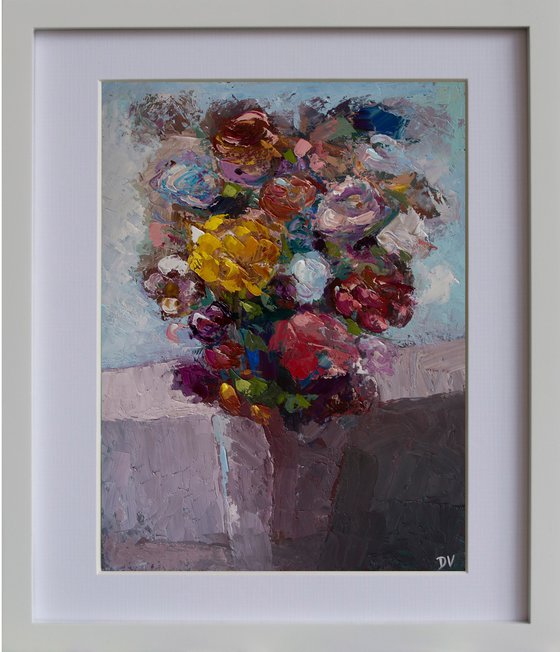 Summer Bouquet Carnations - limited edition print Giclée