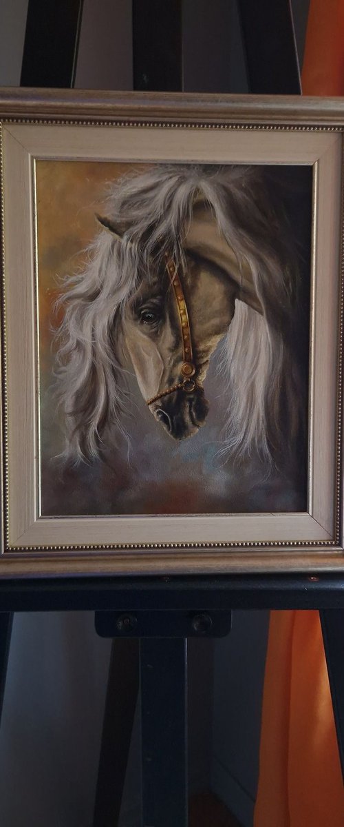WHITE HORSE HEAD by Robert Zietara | Foshe Art
