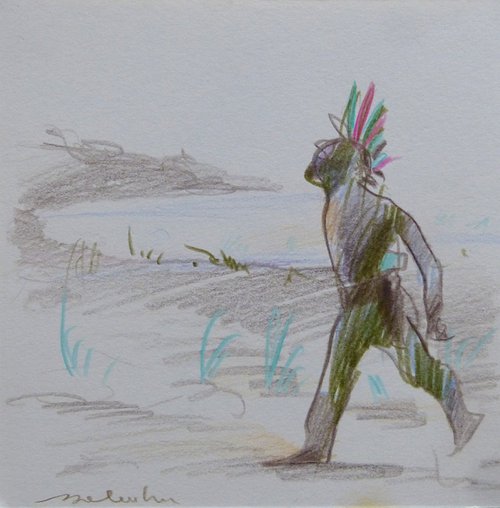 The Cherokee Indian, 15x15 cm by Frederic Belaubre