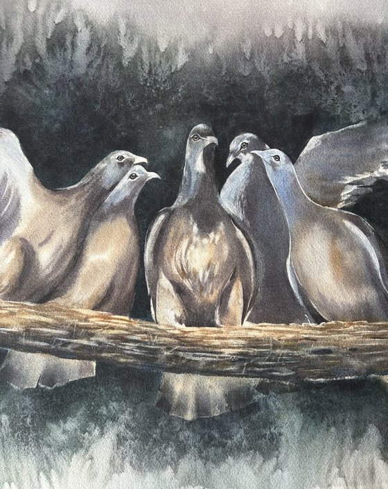 Birds on branch
