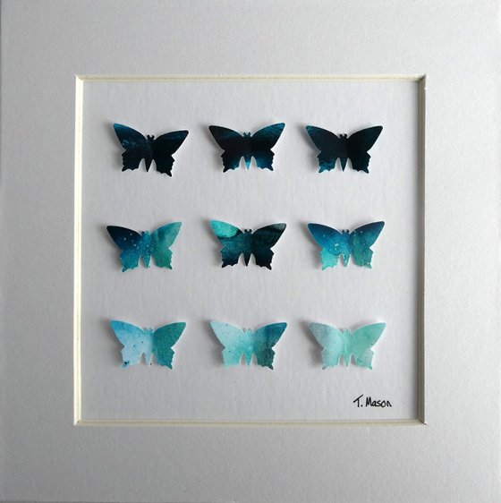 9 Emerald butterflies