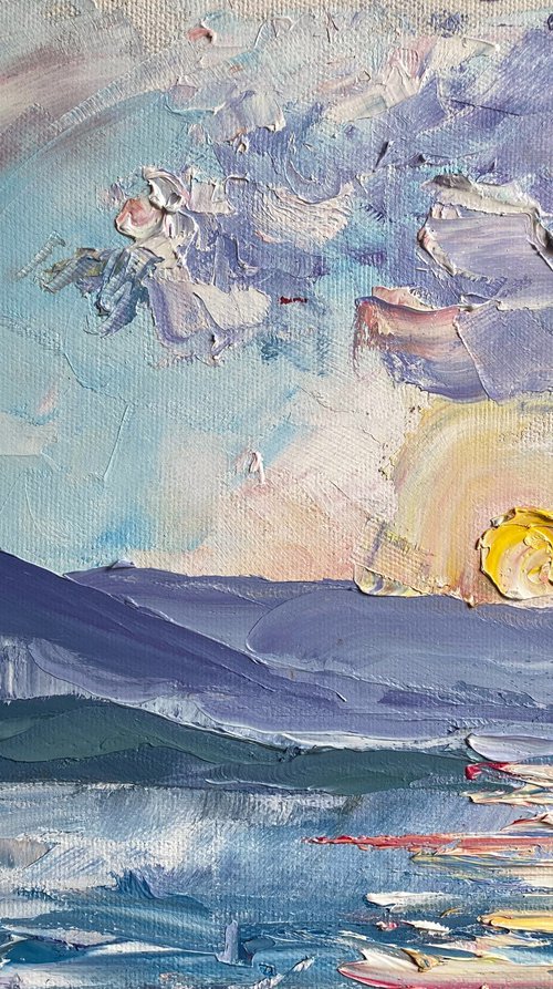 Blue Lagoon Sunrise Study by Mily Art