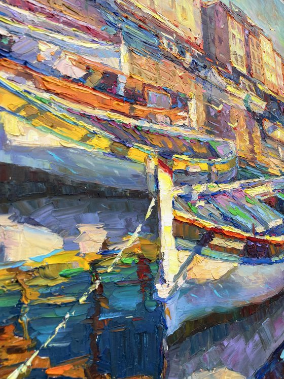 ""Boats at the pier""