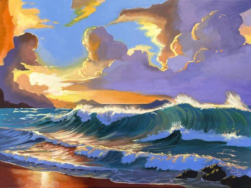Rolling Waves on the Shore by Gordon Bruce