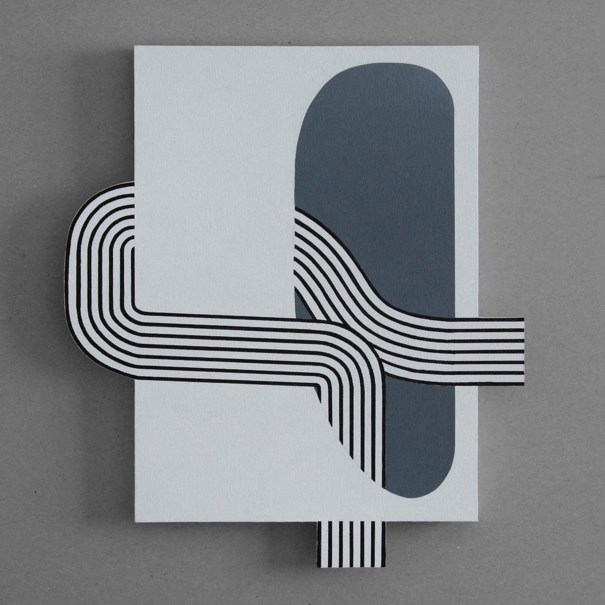 Geometric Abstract Acrylic Painting By Martin Singer, 16 X 18", 7L1T-24, Original Artwork