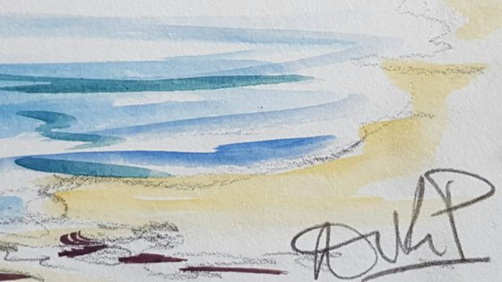 An Irish coastline - Bray head to the Sugarloaf- a watercolour and pencil study