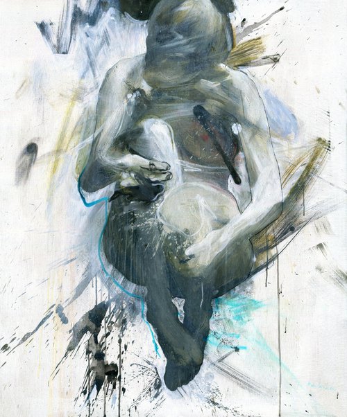 Seated Female Nude by Grigorii Pavlychev