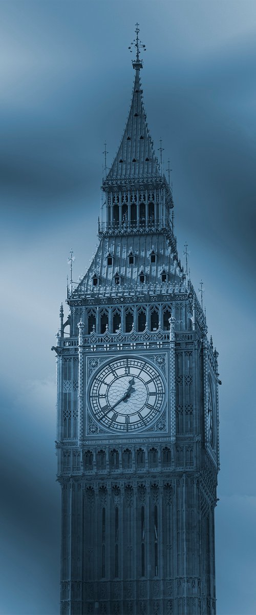 Big Ben : Blue 2022 1/20 18" X 12" by Laura Fitzpatrick