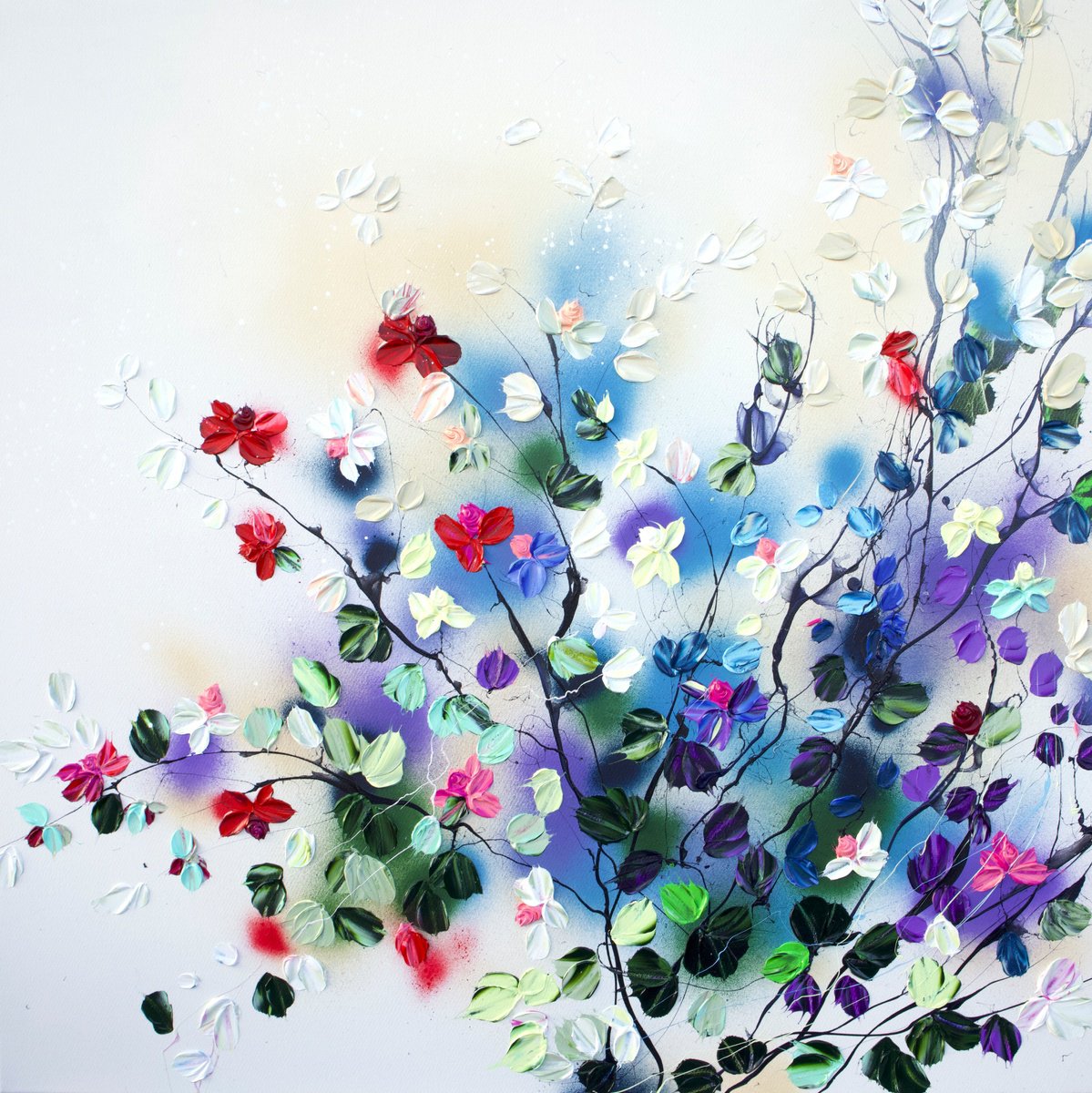 Abstract Acrylic Painting By Anastassia Skopp, 35 X 35, - ?Full Of Delights - ?, Original Artwork