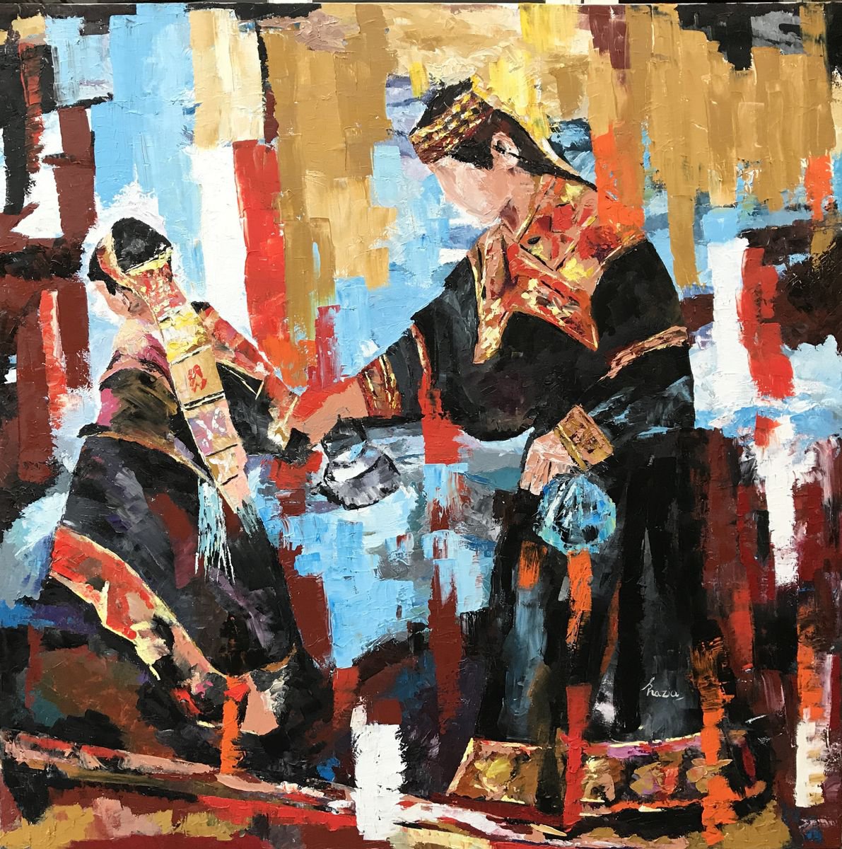 Kalash 2 (The White Tribe) By Shazia Mufti, 39 X 39, Artwork For Sale On Artfinder