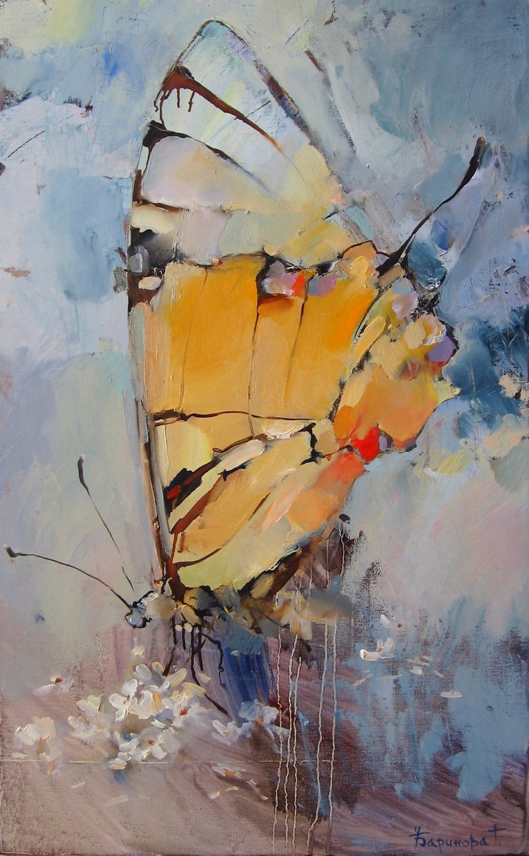 Impressionistic Animal Oil Painting By Tatyana Barinova, 18 X 29", Flat Paradise, Original Artwork