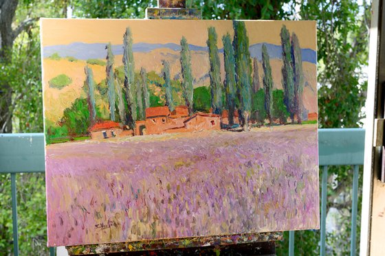 Lavender and Poplar Trees