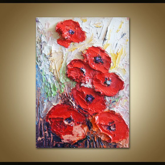 Poppies, oil painting