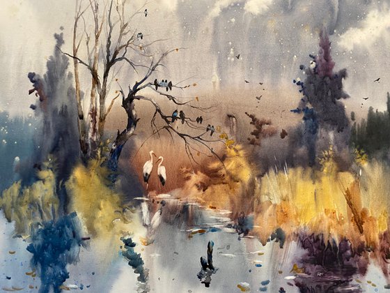 Sold Watercolor “Autumn is leaving” perfect gift