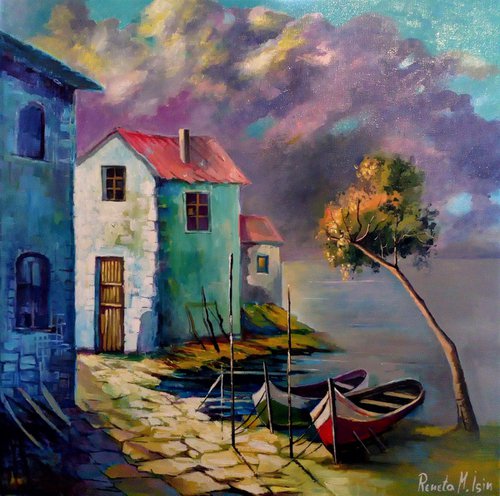 " Sicily " -  Boats by Reneta Isin