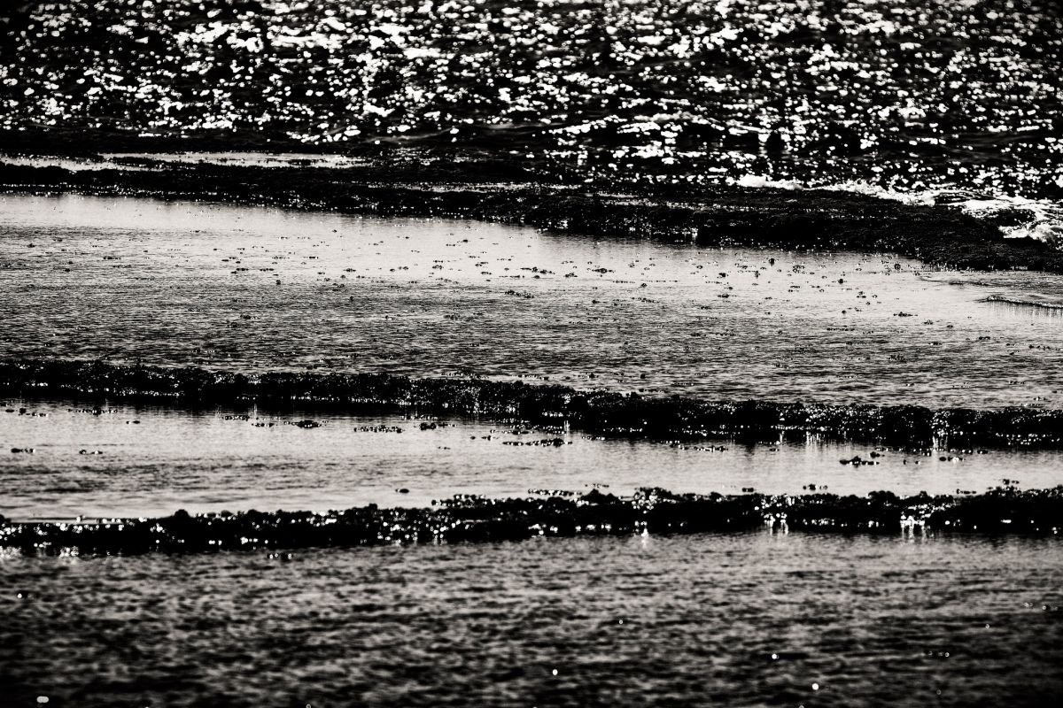 Abstract Landscape Photograph By Tal Paz-Fridman, 22 X 16", Sdot Yam Beach, Original Artwork