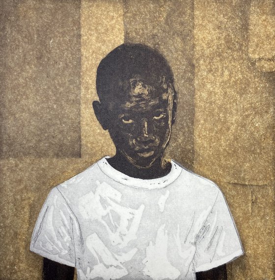 Boy in a white t-shirt