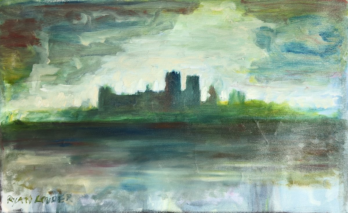 Impressionistic Landscape Oil Painting By Ryan Louder, 25 X 17", The Castle, Original Artwork