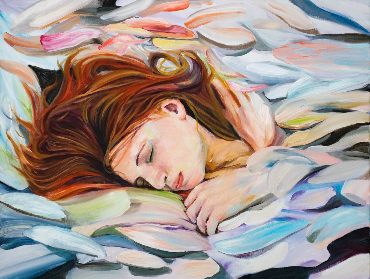 Expressive Portrait Oil Painting By Dan Laurentiu Arcus, 26 X 20, The Next Morning, Original Artwork