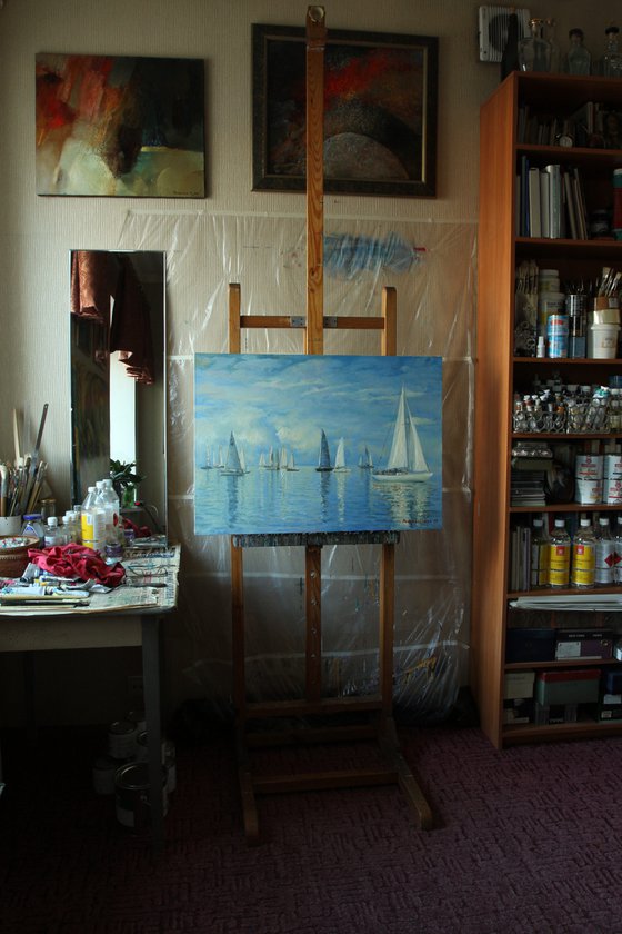 Yachts. Morning.