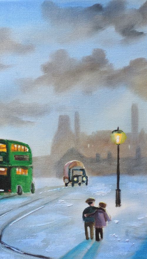 Winter painting "Little brothers" by Gordon Bruce