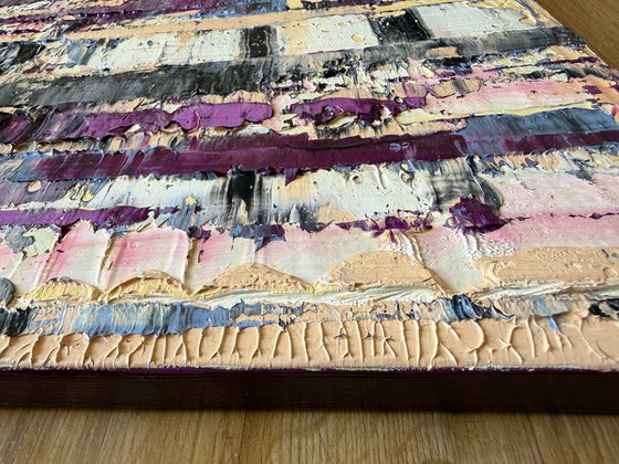 Purple forest in the fog