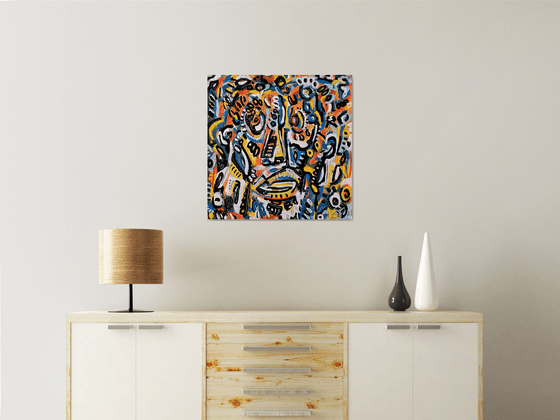 CRAZY FACE 63x63cm