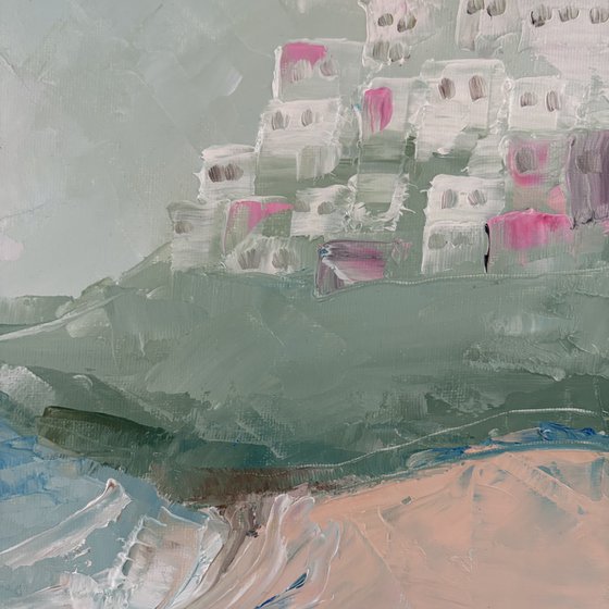 Coastal sea view beach Greek Houses Island