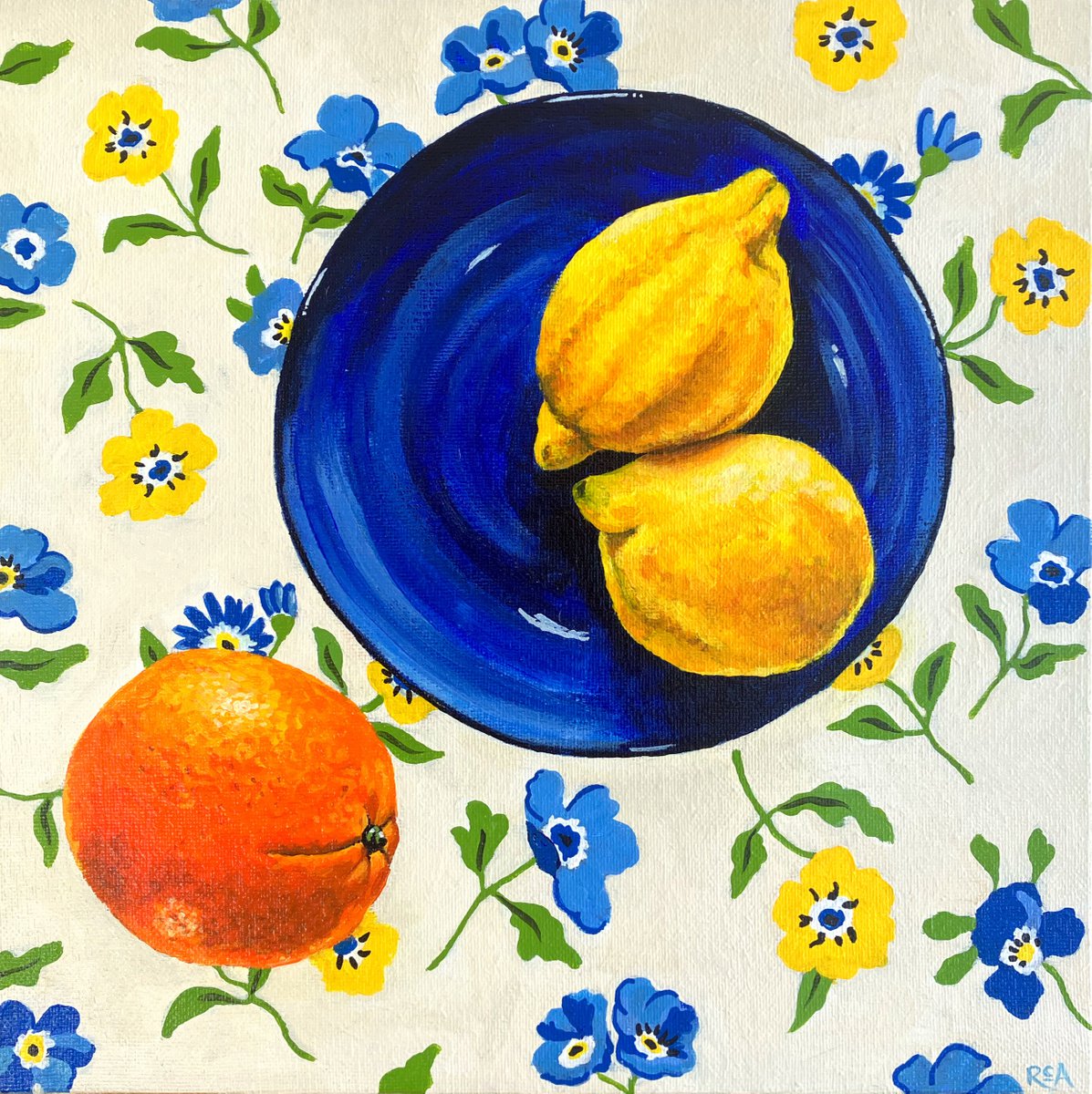 Still Life - Orange and Lemons by Ruth Archer