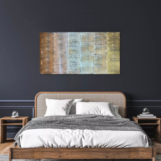150x80cm Large Gold Silver Copper Abstract. Precious luxury.