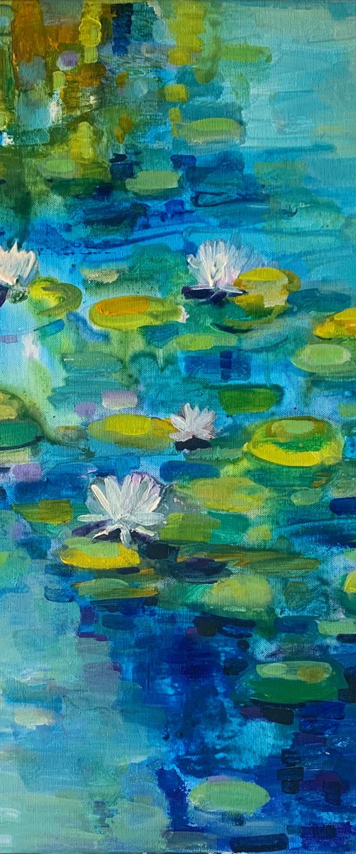 Flowers Ninfe- original painting by Olga Pascari