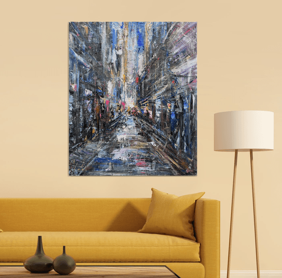 Abstract City Lights 90x108oil