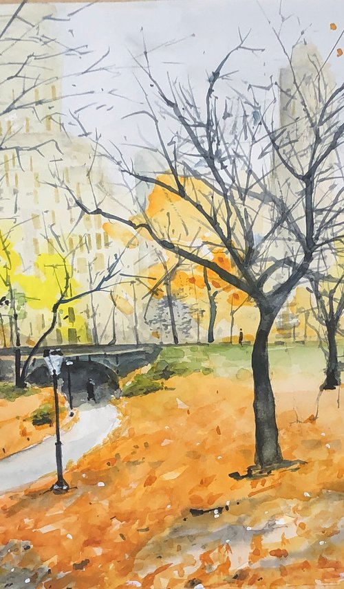 Central Park in Fall by Bernd Rieve
