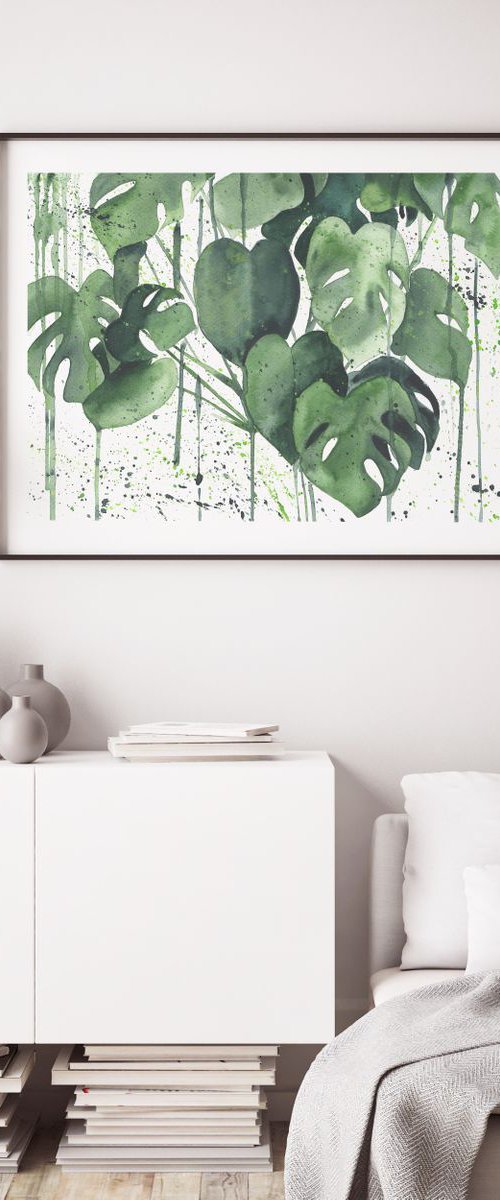 Abstract Monstera Plant-Leaves 4 by Ana Mogush