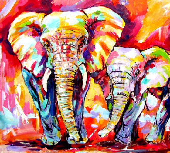 Walking majestic elephants