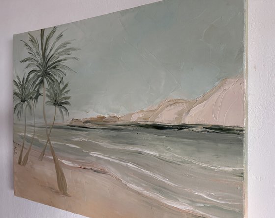 Seascape coastal beach tropicals palms