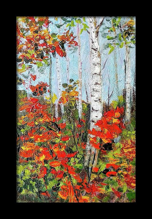 Aspen trees and Autumn Miniature landscape by Asha Shenoy