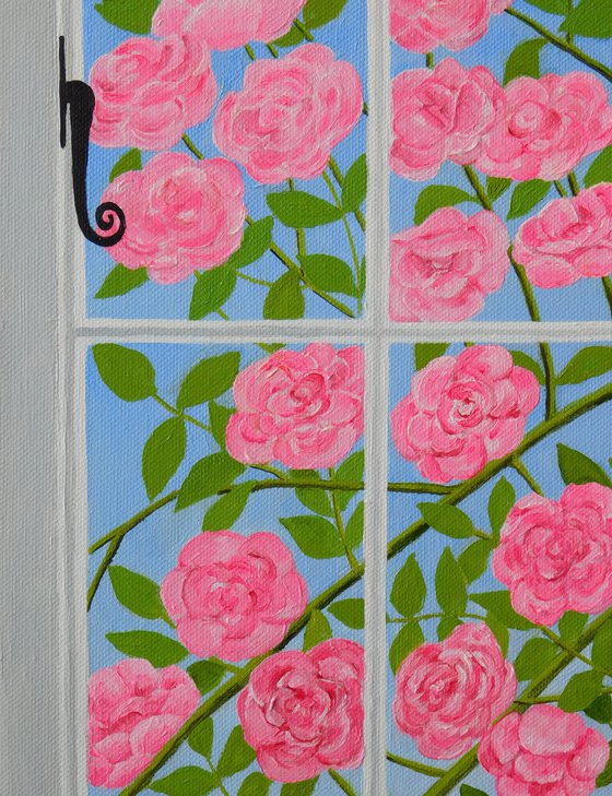 Pink Irish Rose at the Window