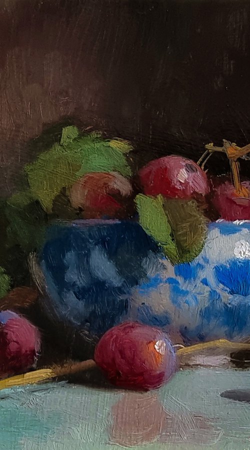 Grapes and Porcelain Bowl. by Pascal Giroud